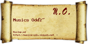 Musics Odó névjegykártya